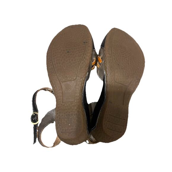 L’ARTISTE SPRING STEP Braided Lagenlook Brown Natural Boho Closed Toe Sandals 38 - Picture 3 of 4